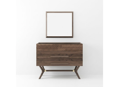 Luxury dresser with mirror, modern bedroom style, wooden cabinet design