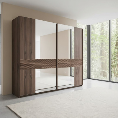 Luxury Wooden Wardrobe Modern Bedroom Design Wardrobe with Glass Doors