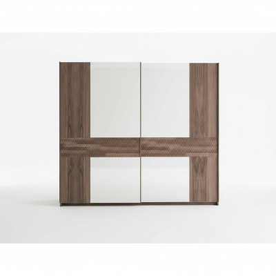 Luxury Wooden Wardrobe Modern Bedroom Design Wardrobe with Glass Doors