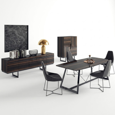Dining Room Set 7-piece Luxury Dining Table 4x Chairs Design Dresser Sideboard New