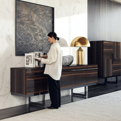 Dining Room Complete 2-Piece Sideboard Design Modern Wood Cabinet