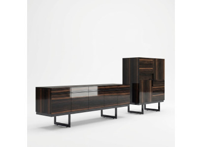Dining Room Complete 2-Piece Sideboard Design Modern Wood Cabinet