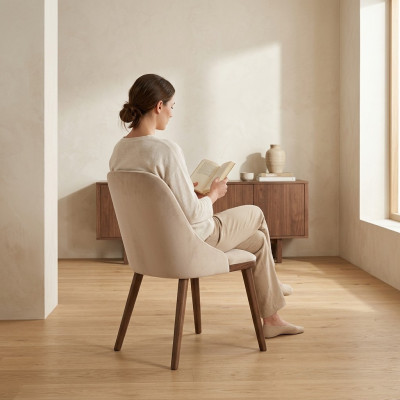 Modern style dining chair furniture luxury wood white chairs design.