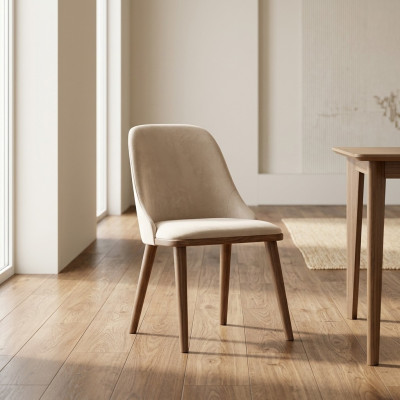 Modern style dining chair furniture luxury wood white chairs design.