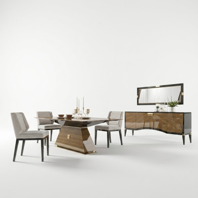 Luxury Modern Furniture Dining Room Dining Table Design 4x Chairs Dining Set Sideboard