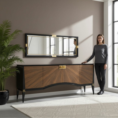 Luxury Set Dining Room Sideboard with Mirror Design Modern Furniture New
