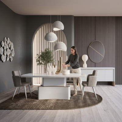 Luxury Dining Room Set Dining Table Design Sideboard Modern Furniture Dining Group
