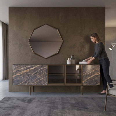 Sideboard with mirror luxury dining room complete set modern furniture