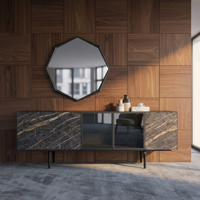 Sideboard with mirror luxury dining room complete set modern furniture