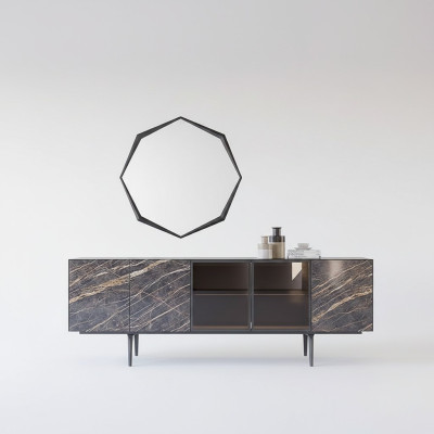 Sideboard with mirror luxury dining room complete set modern furniture