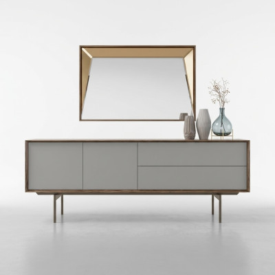 Complete dining room sideboard with mirror design wooden cabinet furniture
