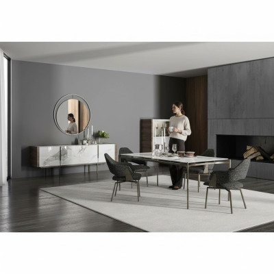 Luxury Dining Room Set 8-piece Furniture Dining Table Chairs 4x Wood Furniture Sideboard