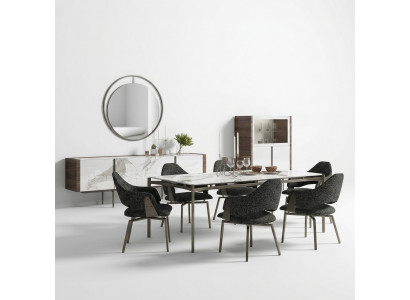 Luxury Dining Room Set 8-piece Furniture Dining Table Chairs 4x Wood Furniture Sideboard