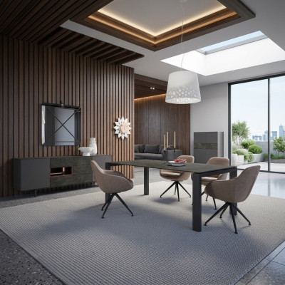 Dining set dining room set 8-piece dining table 4x chairs luxury cabinet design furniture