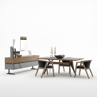 Luxury Dining Room Set 8pcs Dining Table Complete Chairs Sideboard with 2x Mirror New