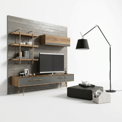 Modern set TV stand design living room wall unit luxury wall cabinet