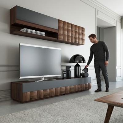 Living room complete 4-piece TV stand wall unit wooden furniture wall shelf wall cabinet
