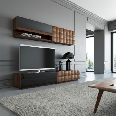 Living room complete 4-piece TV stand wall unit wooden furniture wall shelf wall cabinet
