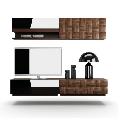 Living room complete 4-piece TV stand wall unit wooden furniture wall shelf wall cabinet