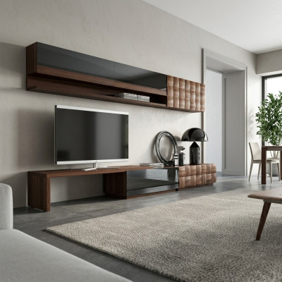 Complete living room furniture wall unit TV stand wall cabinet designer 2x wall shelves
