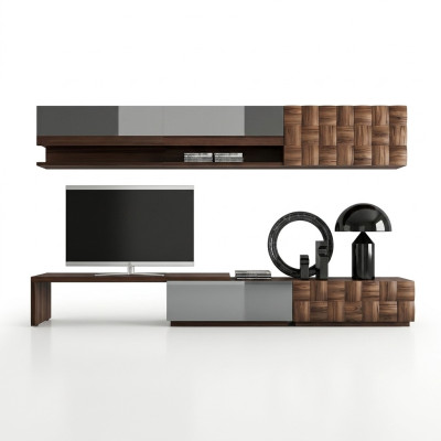 Complete living room furniture wall unit TV stand wall cabinet designer 2x wall shelves