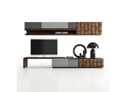 Complete living room furniture wall unit TV stand wall cabinet designer 2x wall shelves