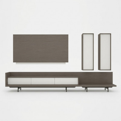 Wall unit TV stand TV frame furniture 2x wall cabinet design modern set
