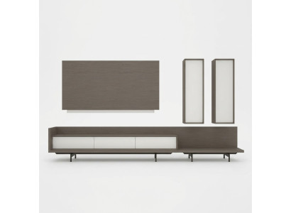 Wall unit TV stand TV frame furniture 2x wall cabinet design modern set