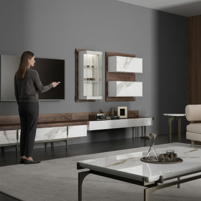 Wall unit TV stand sideboard wall cabinet modern living room hanging display cabinet wood