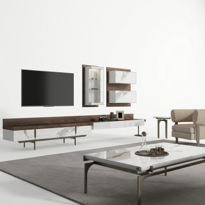 Wall unit TV stand sideboard wall cabinet modern living room hanging display cabinet wood