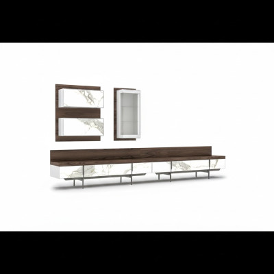 Modern luxury living wall 2x TV stands complete wall cabinet hanging display cabinet new