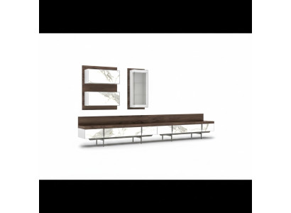 Modern luxury living wall 2x TV stands complete wall cabinet hanging display cabinet new