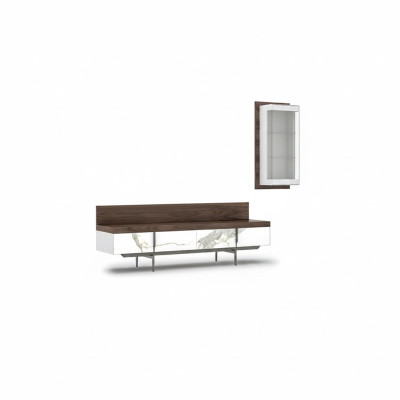 Living Room Set 2-Piece TV Stand Complete Hanging Cabinet Luxury Modern Design
