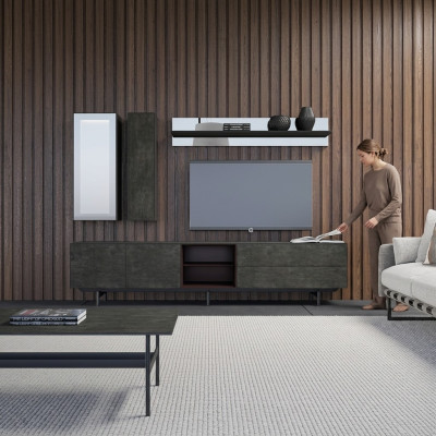 Modern wall unit TV stand hanging display cabinet luxury wall shelf living room furniture