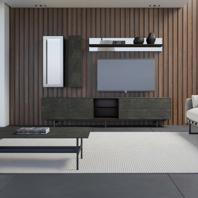 Modern wall unit TV stand hanging display cabinet luxury wall shelf living room furniture