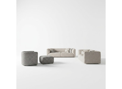 Living room furniture 4-piece sofa set 2x three-seater sofa luxury stool new armchair