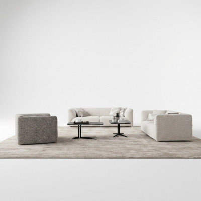 Luxury Sofa Set 3-piece Armchair 2x Sofa Couch Three-seater Living Room Furnishing
