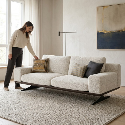 Luxury three-seater sofa upholstered furniture couch modern living room designer furnishing