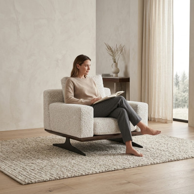 Living room furnishing luxury textile armchair upholstered furniture modern designer furniture