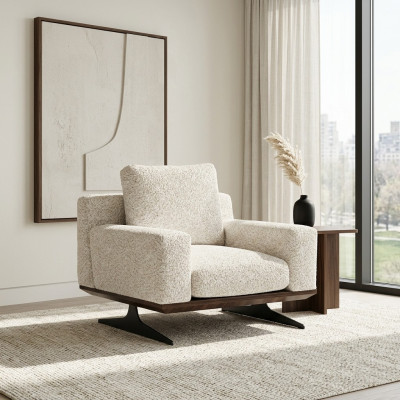 Living room furnishing luxury textile armchair upholstered furniture modern designer furniture