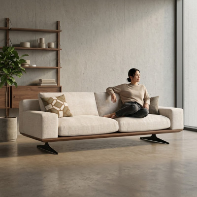 Luxury upholstered furniture modern three-seater sofa couch living room furniture upholstered sofa