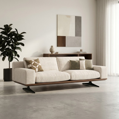 Luxury upholstered furniture modern three-seater sofa couch living room furniture upholstered sofa