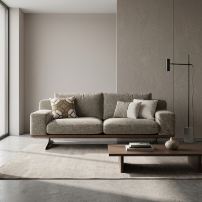Modern upholstered sofa, two-seater sofa, couch, living room furniture, designer furnishings