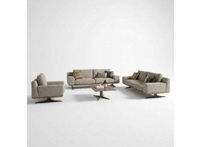 Living room set 6-piece 2x three-seater sofa modern 2x armchair sofa set coffee table