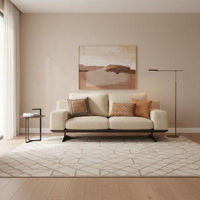 Modern upholstered sofa living room two-seater sofa couch textile designer furnishings
