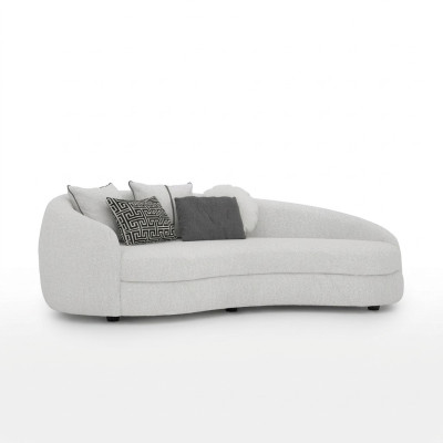 Luxury White Three-Seater Sofa Modern Upholstered Furniture Couch Textile Designer Interior