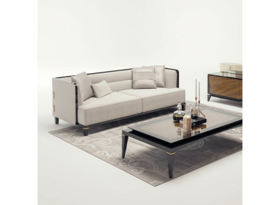 Living room modern white sofa three-seater couch designer upholstered furniture