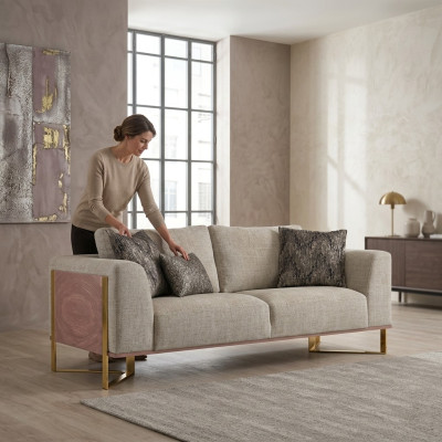 Two-seater sofa living room upholstered furniture design couch furnishing textile new