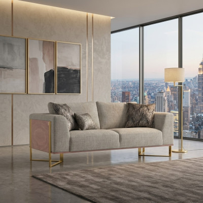 Two-seater sofa living room upholstered furniture design couch furnishing textile new