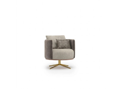 Innovative designer armchair for modern living room furniture made from high-quality faux leather.